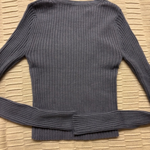 Dark Grey Knit Ripped Long Sleeve - Picture 4 of 4